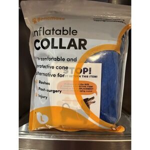 NEW Bencmate Inflatable Blue Dog Collar Size ~ Large New In Package